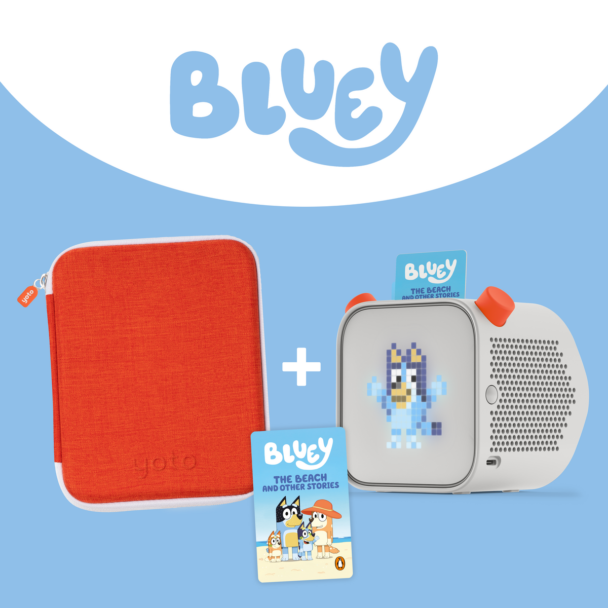 Yoto Player + Bluey Card Case Bundle