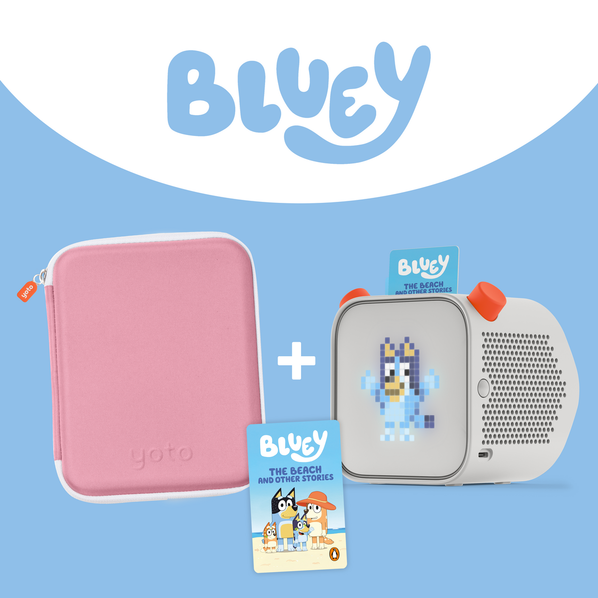 Yoto Player + Bluey Card Case Bundle